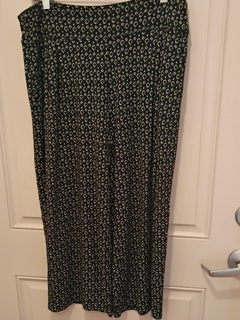 J.Jill Women's Black Geometric Wide Leg Pants Size LP